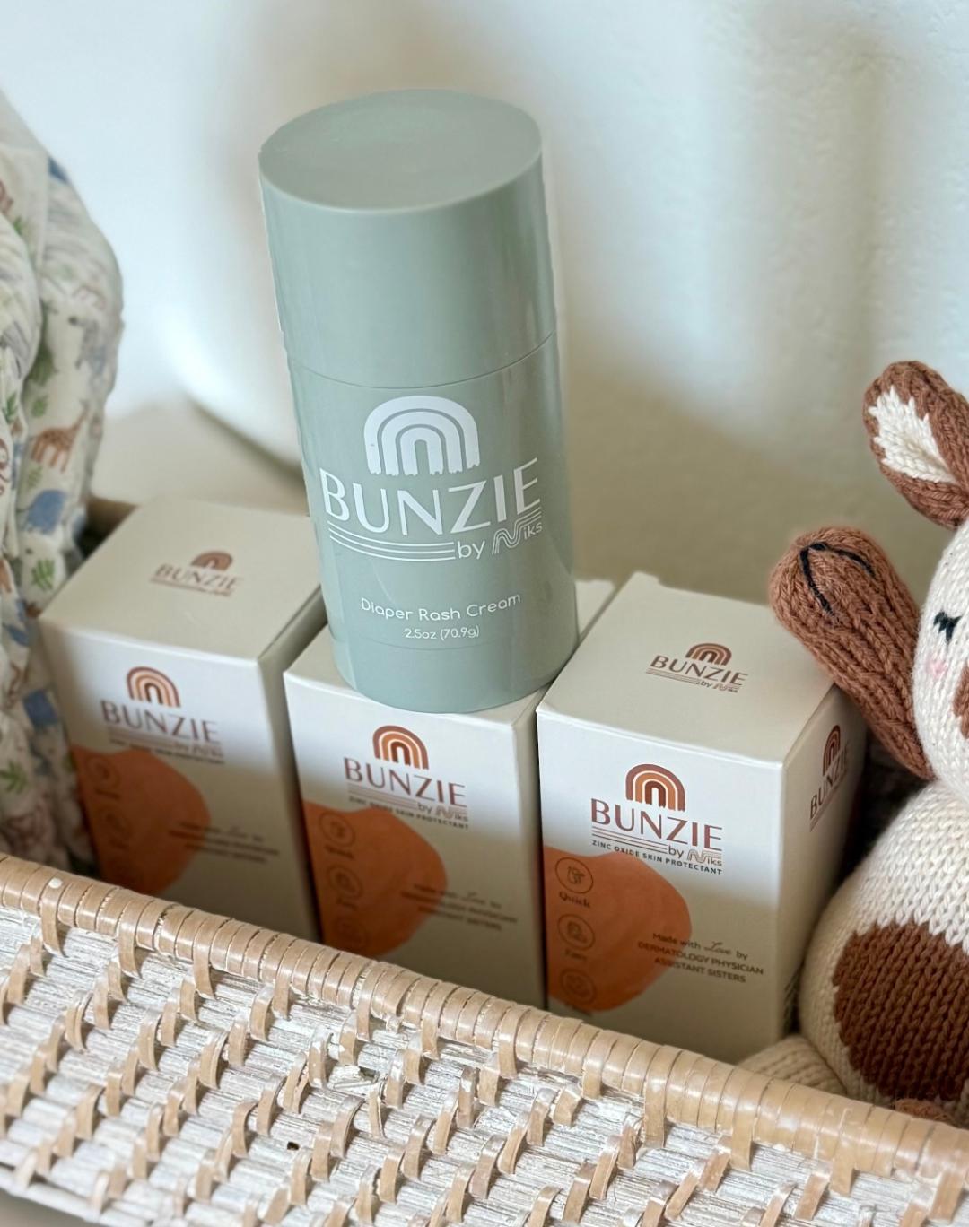 Two Bunzie touch-free diaper cream sticks